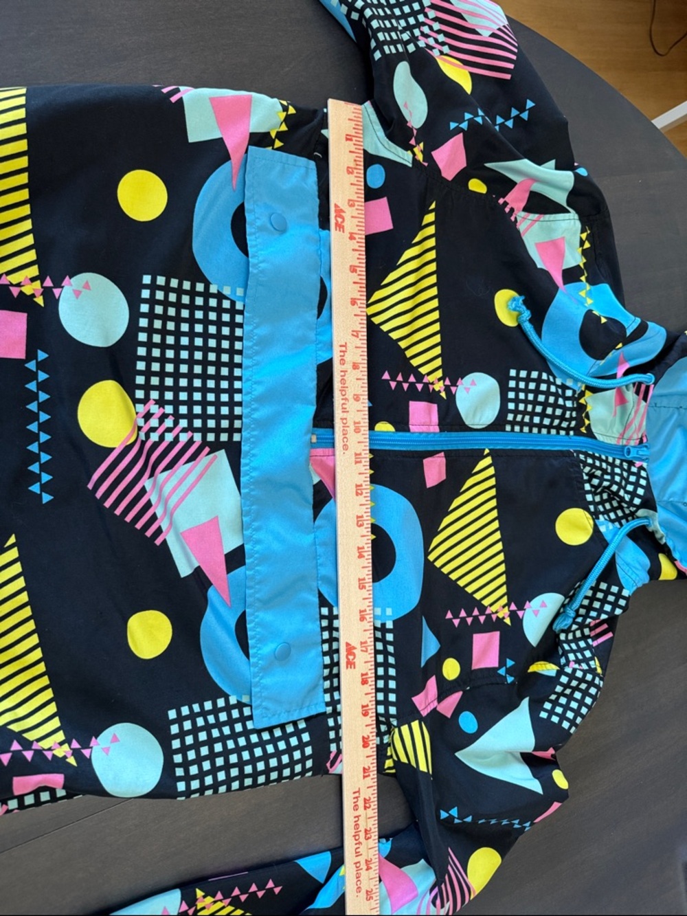 Super Massive Jacket Men's 1/2 Zip Pullover Windbreaker Hooded Medium 90s Unisex - Picture 9 of 16